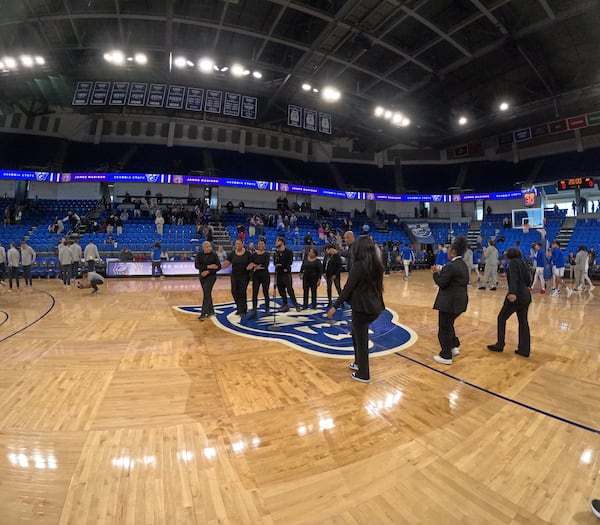 SHOWAbility's Inclusive Choir is singing the national anthem at local sporting events. They recently appeared at a  Georgia State University basketball game. The majority of the singers have visible and invisible disabilities. Courtesy of SHOWAbility