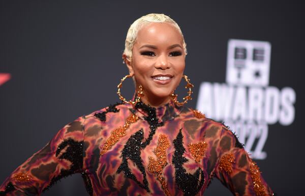 LeToya Luckett arrives at the BET Awards on Sunday, June 26, 2022, at the Microsoft Theater in Los Angeles. She'll host the Black Music Honors event at Cobb Energy Centre. (Photo by Richard Shotwell/Invision/AP)