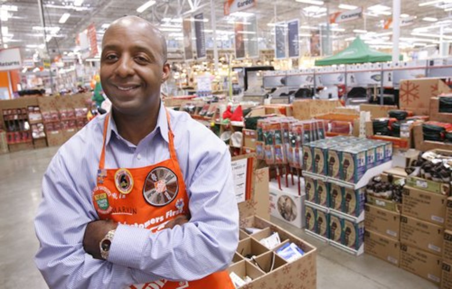 Home Depot VP tours Vinings store