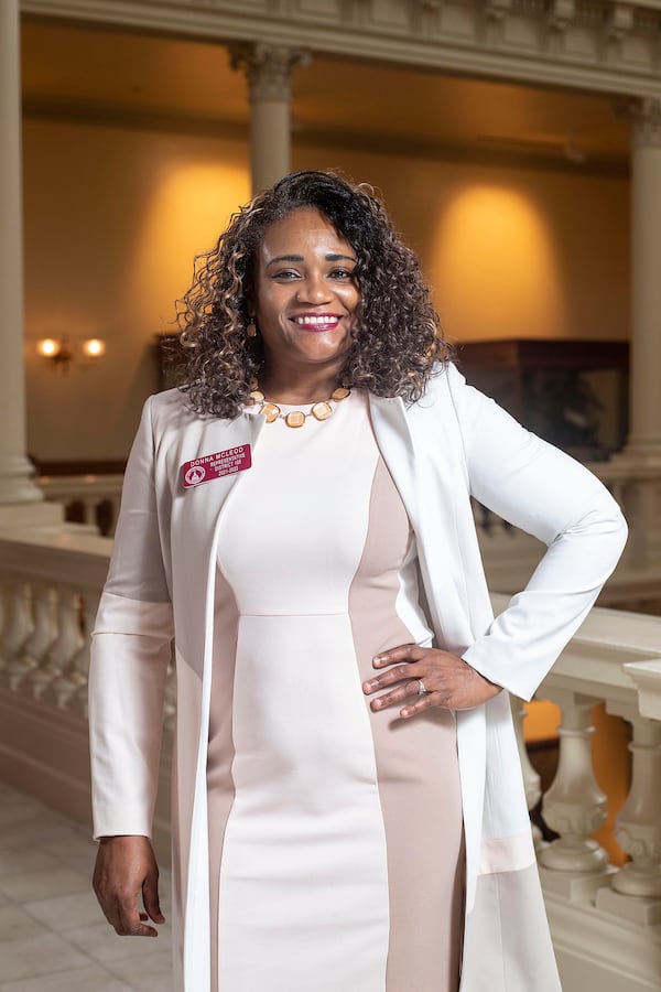 03/25/2021 —Atlanta, Georgia — Rep. Donna McLeod (D-Lawrenceville): “Being at the Capitol sometimes can be so frustrating that being dressed (up) makes me feel like I’m empowered and can come down here and I’m doing the work for the people." (Alyssa Pointer / Alyssa.Pointer@ajc.com)