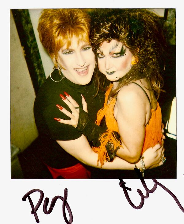 Lily White with fellow Atlanta drag mainstay Peg (aka the late Hal Gresham) circa 1999. This Polaroid by Jon Arge, like most of the Atlanta artist's Polaroids, was signed by the subjects and is now part of the LGBT collection at Emory University.