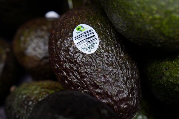 Avocados from Mexico for sale are displayed at a grocery store in San Francisco, Wednesday, March 5, 2025. (AP Photo/Jeff Chiu)