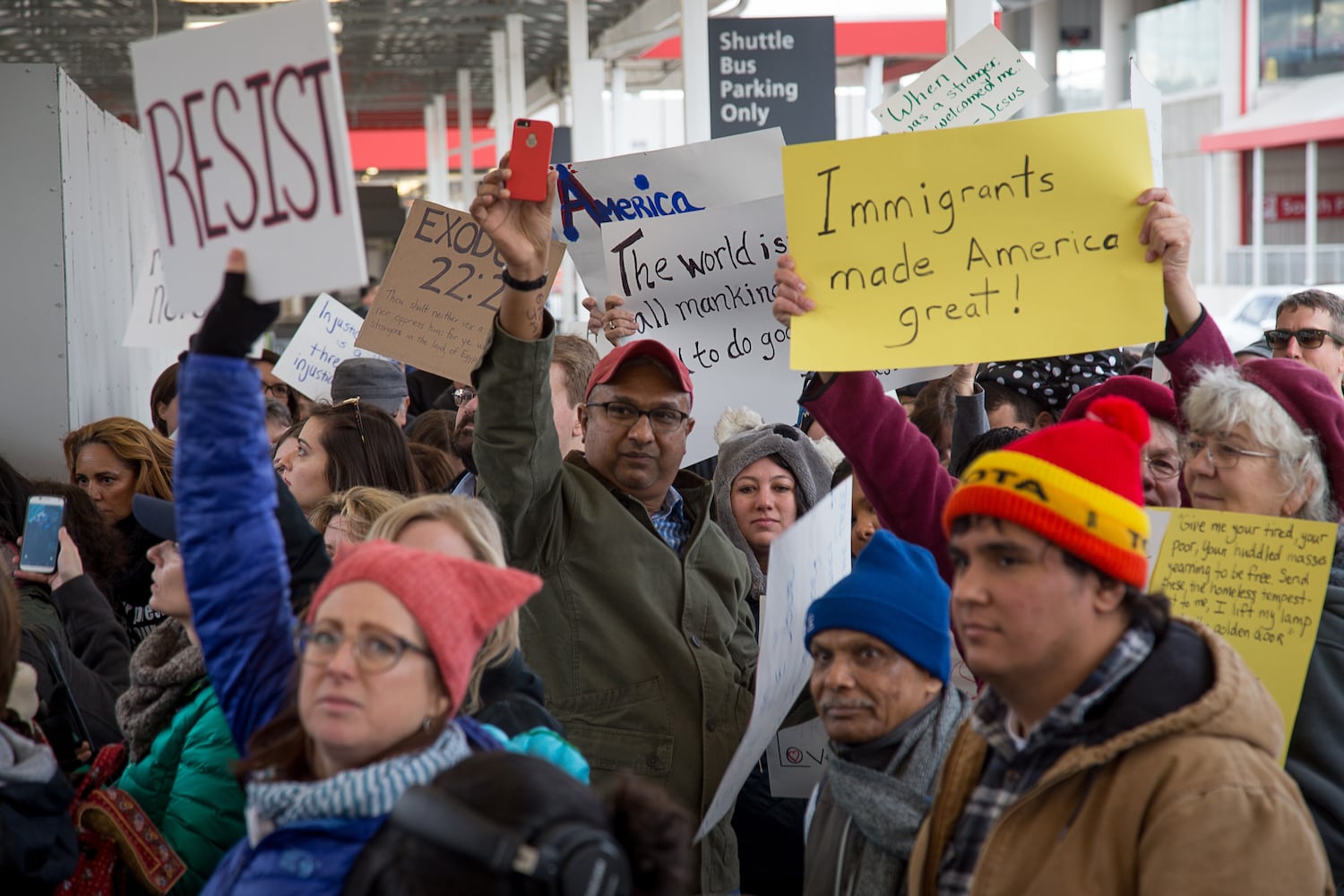 Atlanta Airport protests over immigration order Sunday Jan. 29