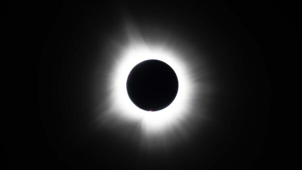 The April 8 eclipse as seen from Pinnacle Mountain State Park outside Little Rock, Ark. (Photo Courtesy of Lee Hedgepeth/Inside Climate News)