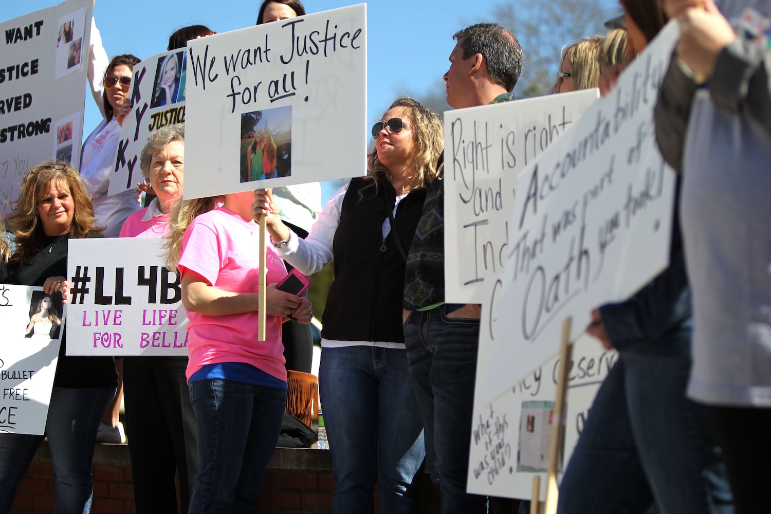 Protest over fatal trooper-involved crash, Feb. 19, 2016