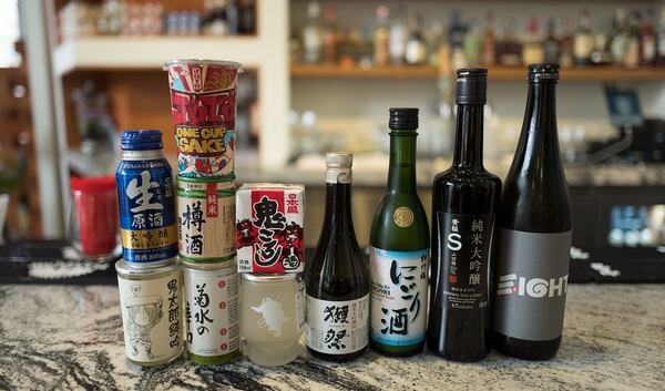 A selection of sakes from E Ramen.