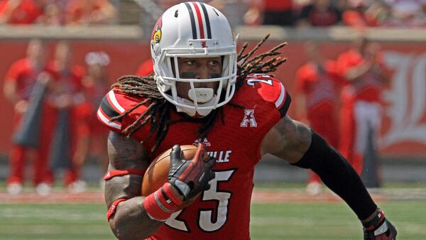 Louisville's Calvin Pryor turns and runs after picking off a pass against Eastern Kentucky in their NCAA college football game in Louisville, Ky., Saturday, Sept. 7, 2013. Louisville beat Eastern Kentucky 44-7. (AP Photo/Garry Jones) Louisville's Calvin Pryor turns and runs after picking off a pass against Eastern Kentucky in their NCAA college football game in Louisville, Ky., Saturday, Sept. 7, 2013. Louisville beat Eastern Kentucky 44-7. (AP Photo/Garry Jones)