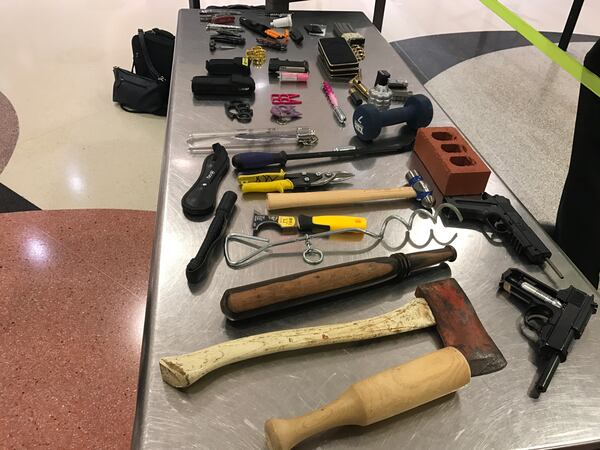 Some of the items TSA caught at security checkpoints during a two-week period at Hartsfield-Jackson.