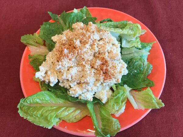 Eggless Salad from “The Dirty Vegan Cookbook” by Catherine Gill. LIGAYA FIGUERAS / LFIGUERAS@AJC.COM