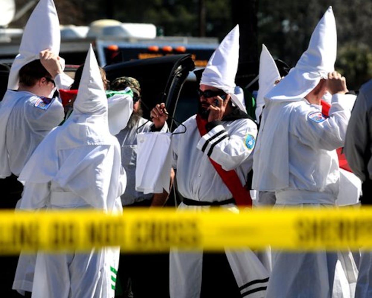 Mixed crowd at Ku Klux Klan rally in Georgia