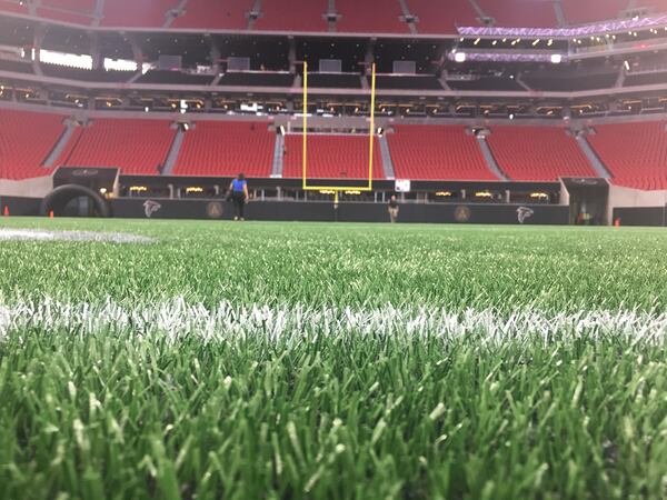 The turf at Mercedes-Benz Stadium. (AJC)