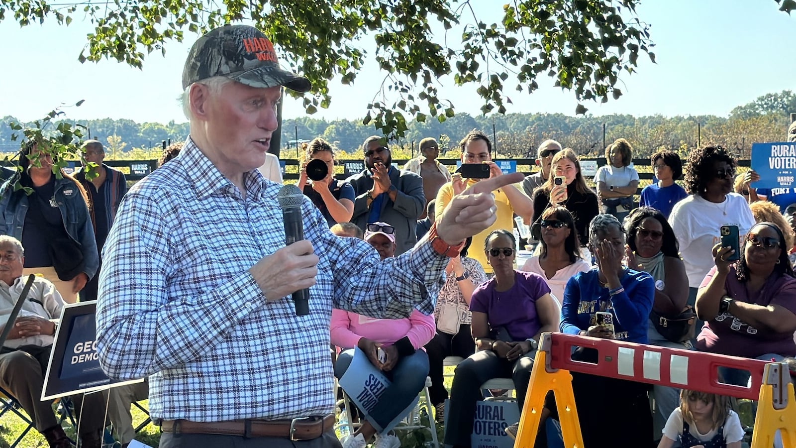 Former President Bill Clinton is campaigning in Georgia for Vice President Kamala Harris.