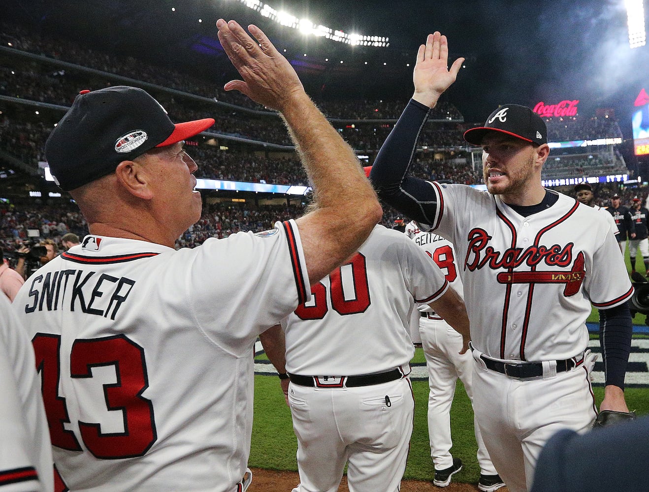 Photos: Acuna, Freeman lead Braves to playoff win over Dodgers