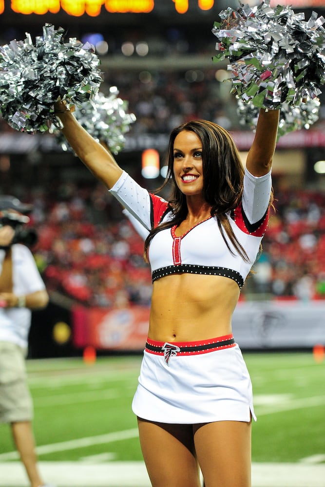 NFL cheerleaders perform at preseason games