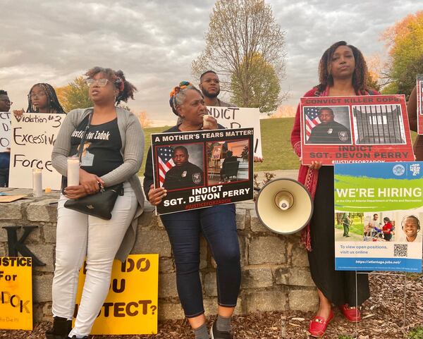 Matthew Williams' mother and sisters held a demonstration Monday evening ahead of the one-year anniversary of his death.