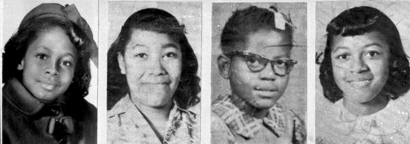 Killed when a bomb exploded at the 16th Street Baptist Church in Birmingham 50 years ago today were (from left) Denise McNair, 11; Carole Robertson, 14; Addie Mae Collins, 14; and Cynthia Dianne Wesley, 14.