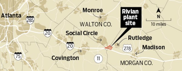 A map of the proposed Rivian plant.