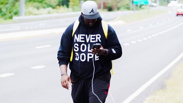 Terence Lester walked from Atlanta to the District of Columbia to raise awareness and march against poverty. (Credit: Channel 2 Action News)