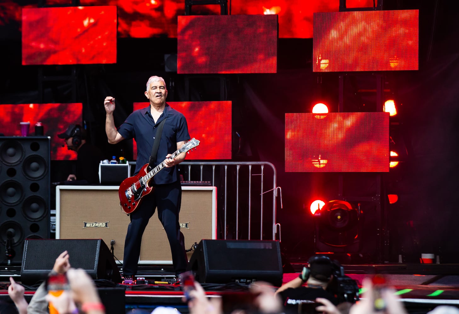 Atlanta, Ga: Foo Fighters closed out Shaky Knees 2024 on Sunday night with extended versions of their biggest hits. Photo taken May 5, 2024 at Central Park, Old 4th Ward.  (RYAN FLEISHER FOR THE ATLANTA JOURNAL-CONSTITUTION)