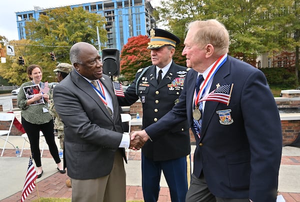 State Sen. Ed Harbison (left), a Democrat from Columbus, is open to a study about psychedelic therapies after hearing from veterans.