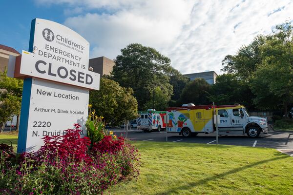 Children's Healthcare of Atlanta's Egleston Hospital is closed.  Patients are being transported to the new Arthur M. Blank Hospital on Sunday, Sept. 29, 2024.   (Photo by Ben Gray for The Atlanta Journal-Constitution)