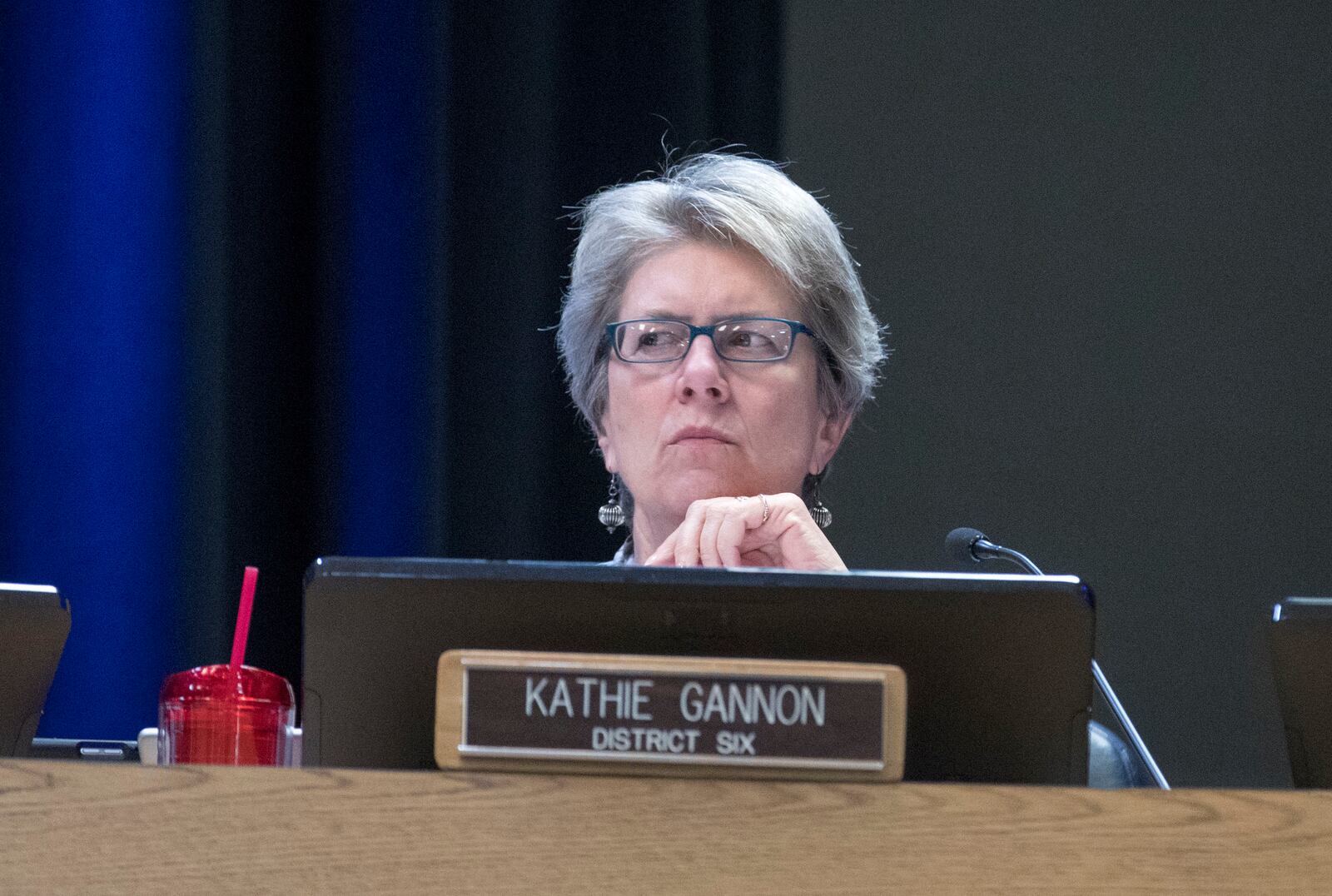 03/13/2018 -- Decatur, GA - DeKalb County commissioner Kathie Gannon during a DeKalb County board of commissioners meeting in Decatur, Tuesday, March 13, 2018. ALYSSA POINTER/ALYSSA.POINTER@AJC.COM