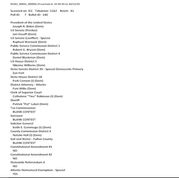 The computer scanner was able to read the ballot.