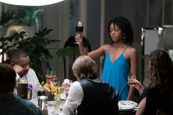 Miranda makes a toast. (Photo by Warrick Page/HBO)