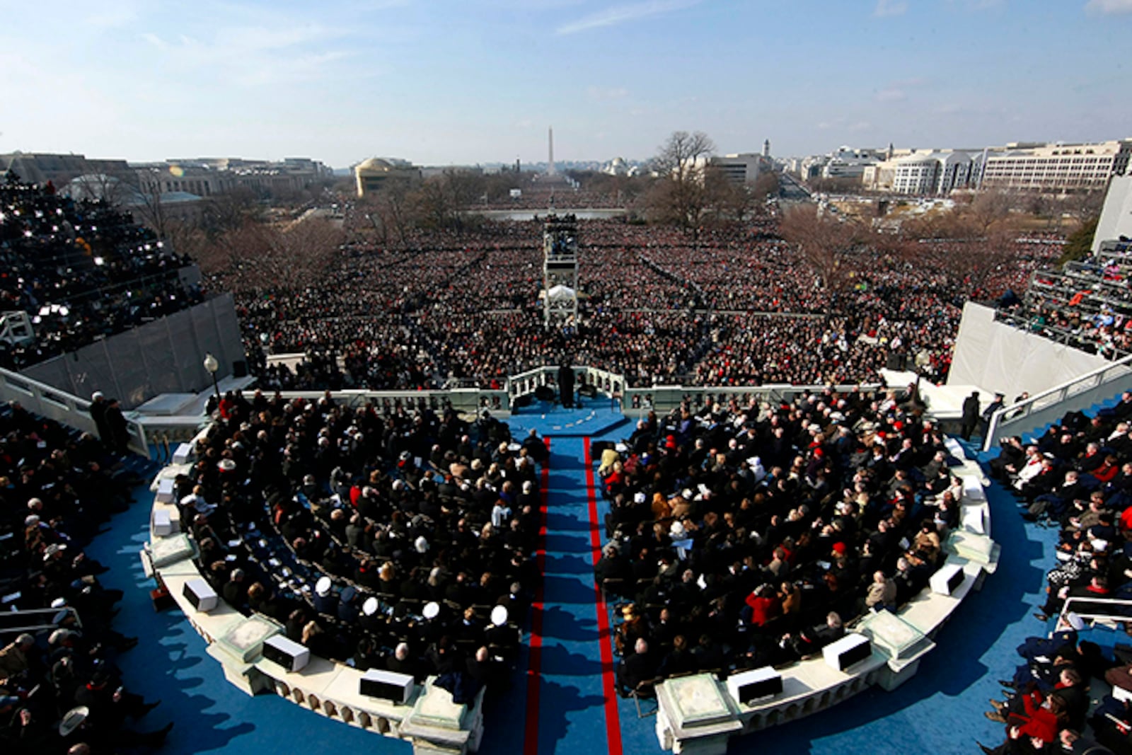 The National Mall was filled during Barack Obama’s  inauguration in 2009.