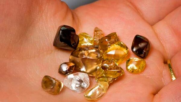 White, brown and yellow diamonds are the most common found at Crater of Diamonds State Park in Murfreesboro, AR.