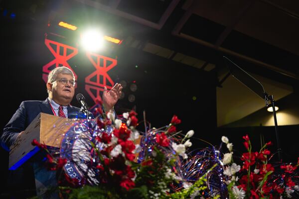 
                        FILE — David Shafer, the chairman of the Georgia Republican Party, speaks during the GOP State Convention in Columbus, Ga., June 8, 2023. Legal repercussions have arrived for the leaders of the effort to overturn the 2020 presidential contest, in what could serve as a warning to those who meddle in future elections. (Jon Cherry/The New York Times)
                      