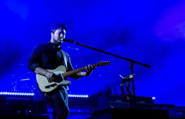  Mumford & Sons brought their rugged folk rock to the headliner stage Sunday night at Music Midtown. Photo: Ryan Fleisher/Special to the AJC