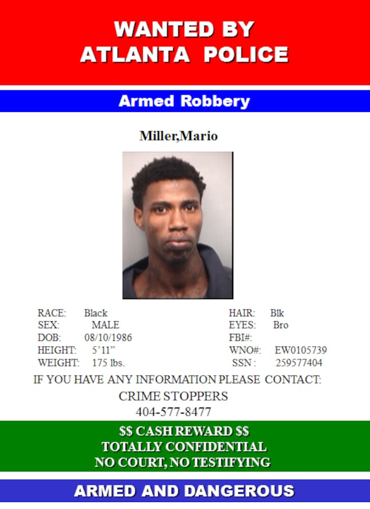 Armed robbery suspect Mario Miller