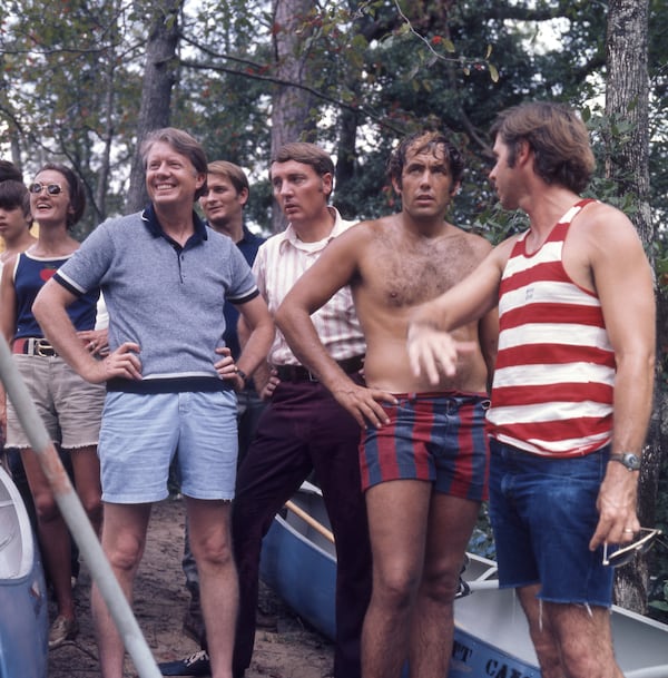 Gov. Jimmy Carter on a canoe trip to advocate for the protection and beautification of the Chattahoochee River,  October 1, 1972.   (Steve Jackson / The Atlanta Journal-Constitution)