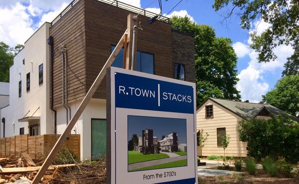 Four large units are being built in Reynoldstown where two tiny bungalows once stood. The name tells it all. 