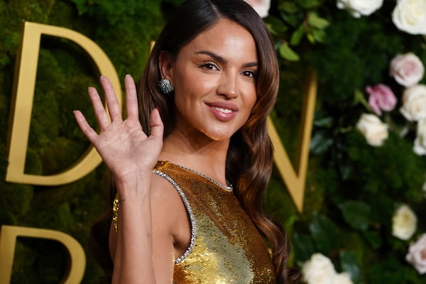 Eiza Gonzalez arrives at the 82nd Golden Globes on Sunday, Jan. 5, 2025, at the Beverly Hilton in Beverly Hills, Calif. (Photo by Jordan Strauss/Invision/AP)