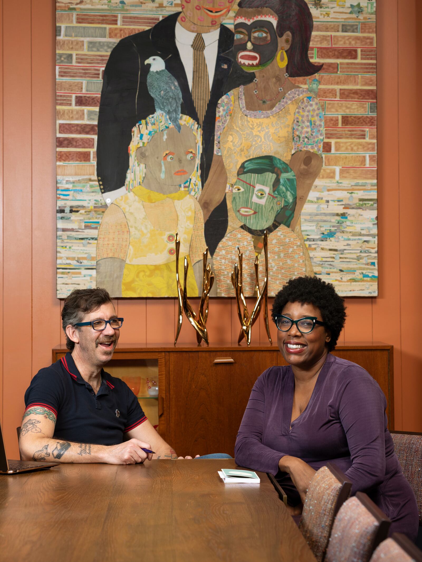 John O. Morisano and Mashama Bailey, shown together at the Grey Restaurant in Savannah, co-authored “Black, White, and the Grey.” (Courtesy of Adam Kuehl)