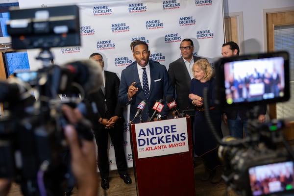 “As I ran for mayor back in 2021, the goal was to serve for eight years — two terms — all the way to 2030 to be able to deliver all the things that we talked about,” Mayor Andre Dickens said Tuesday. (Arvin Temkar/AJC)