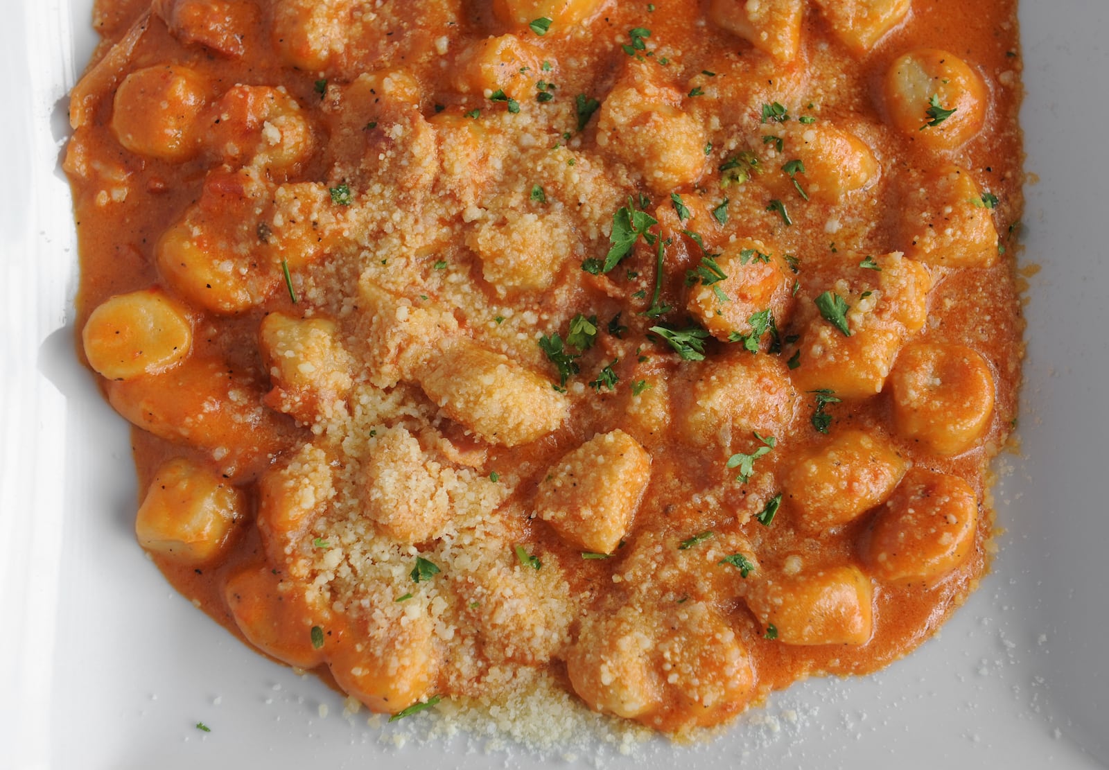 Homemade gnocchi in vodka sauce from Mezza Luna. / (BECKY STEIN PHOTOGRAPHY)