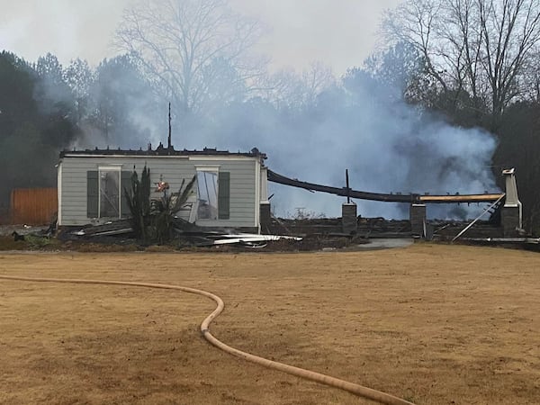 The house was completely destroyed by the fire.