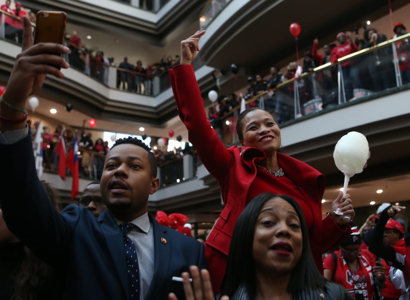 Falcons pep rally at Atlanta City Hall