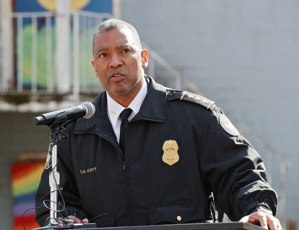 Todd Coyt, assistant chief of the Atlanta Police Department, speaks at the Atlanta Police Recruit Housing Ground Breaking Ceremony on January 9, 2020, in Atlanta's English Avenue neighborhood. (BOB ANDRES / bandres@ajc.com)