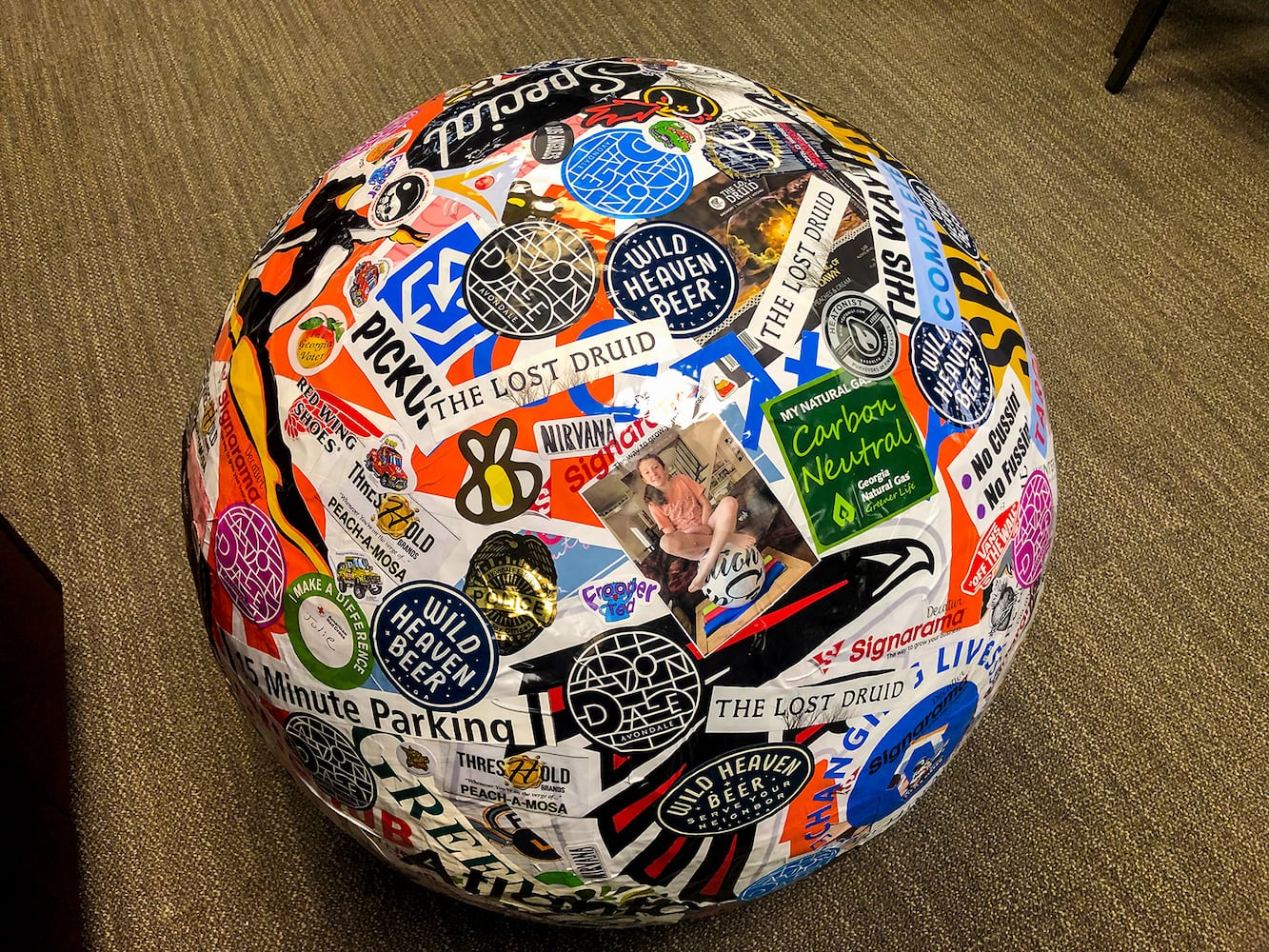 Photos: How to build the world's biggest (maybe) sticker ball