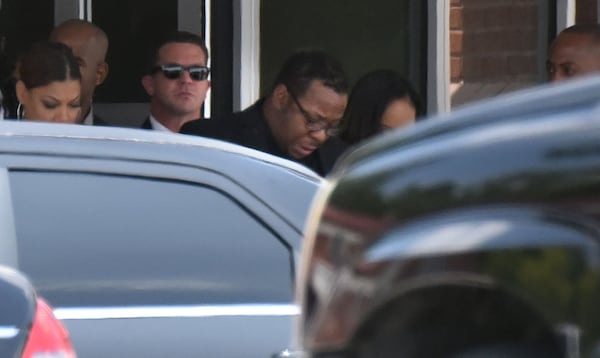 Bobby Brown departs the funeral service. CREDIT: Hyosub Shin/ ajc.com