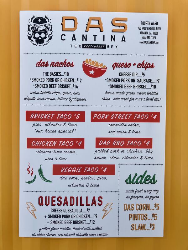 Das Cantina menu