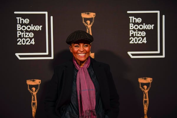 Adjoa Andoh arrives at the Booker Prize award dinner in London, Tuesday, Nov. 12, 2024. The Booker Prize is awarded to the best sustained work of fiction written in English and published in the UK and Ireland, in the opinion of the judges. (AP Photo/Alberto Pezzali)