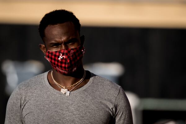 Falcons wide receiver Julio Jones reports for training camp at the team's Flowery Branch facility.