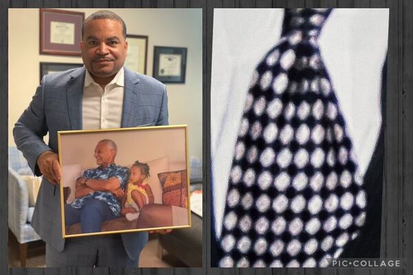 Hakim Hilliard, with his C.T. Vivian tie, says he and Vivian often talked about Hilliard's life as a father. (Courtesy of Hakim Hilliard)