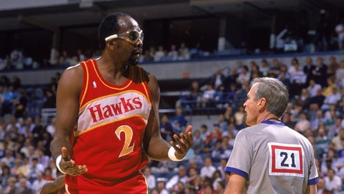 January 1, 1989 - Moses Malone #2 of the Atlanta Hawks  (Photo by Jonathan Daniel/NBAE/Getty Images)