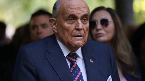 Former New York City Mayor Rudy Giuliani, attends the 9/11 Memorial ceremony on the 23rd anniversary of the Sept. 11, 2001 terror attacks, Wednesday, Sept. 11, 2024, in New York. (AP Photo/Yuki Iwamura)